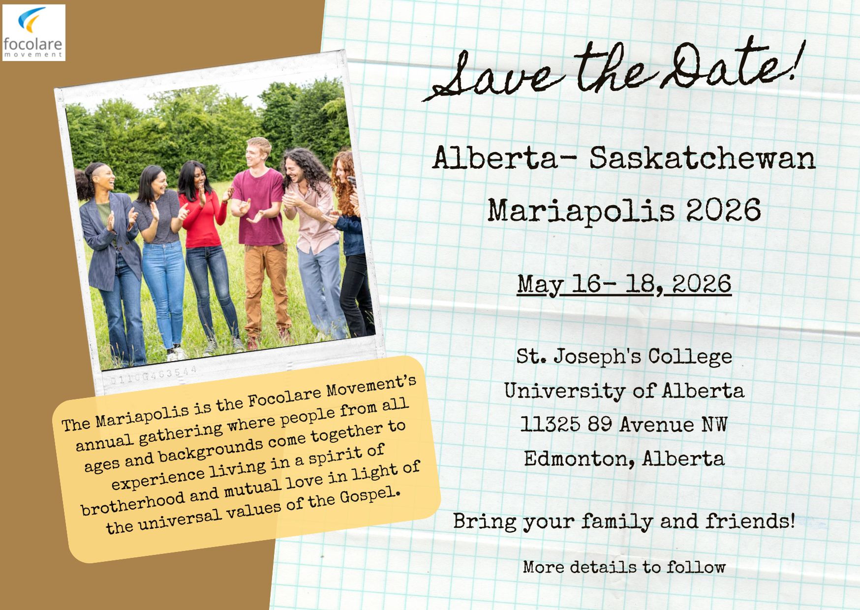 Canada Alberta-Saskatchewan Mariapolis 2026